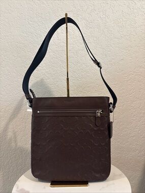 NWT Coach Men's Brown Signature Crossbody Messenger Bag